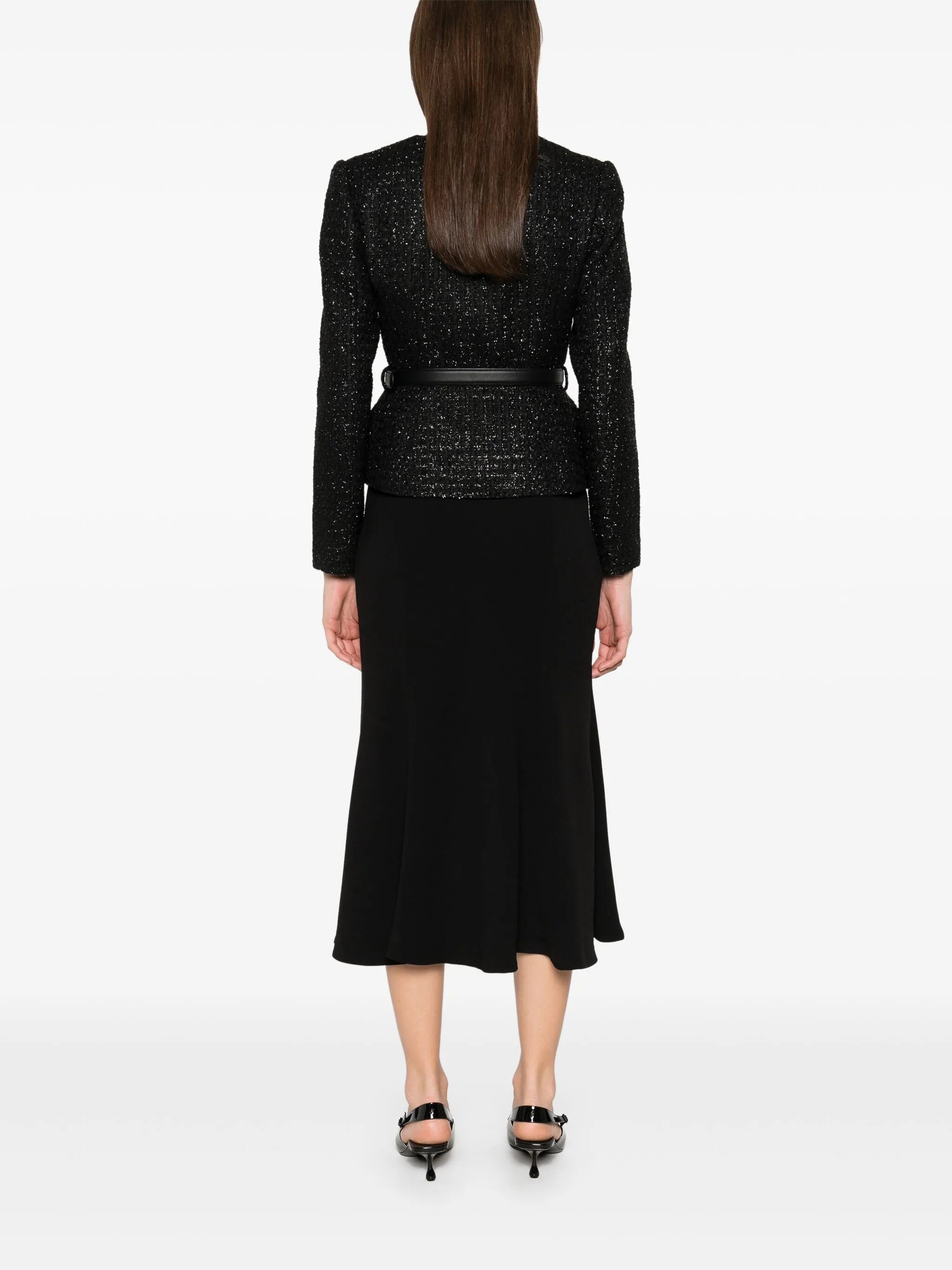 Asymmetrical Boucle Midi Dress