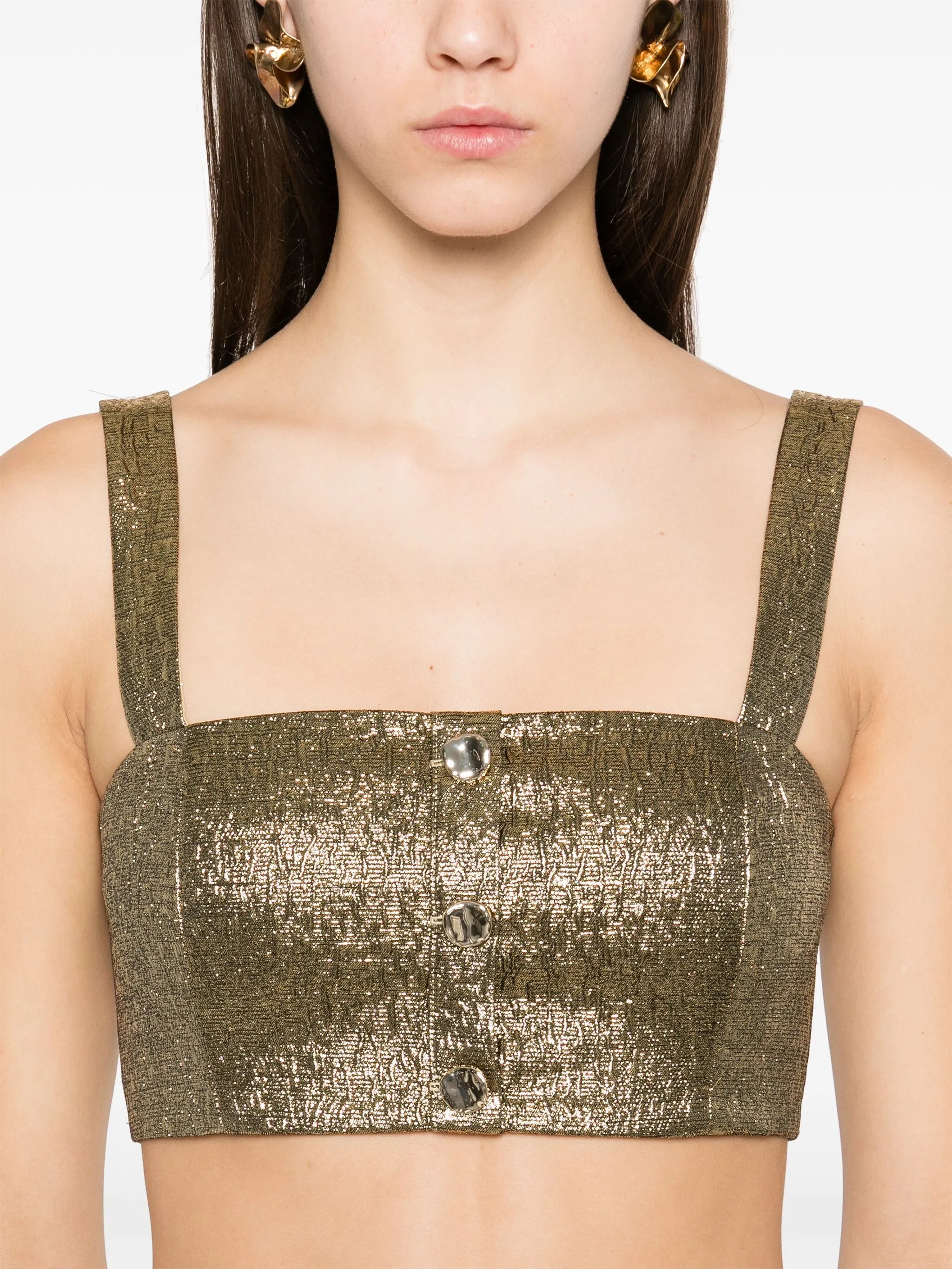 Metallic Jacquard Top