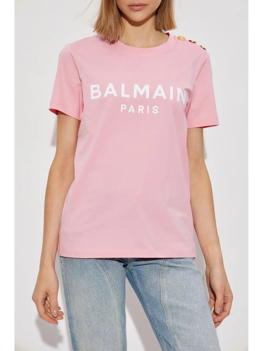 T-Shirt mit Zierknöpfen
