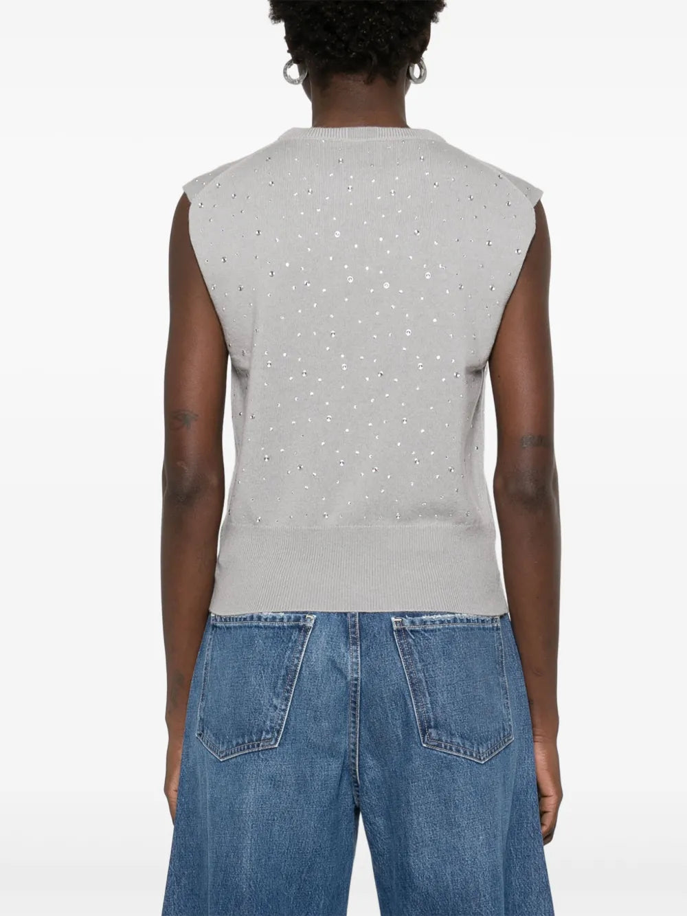 Crystal-embellished tank top