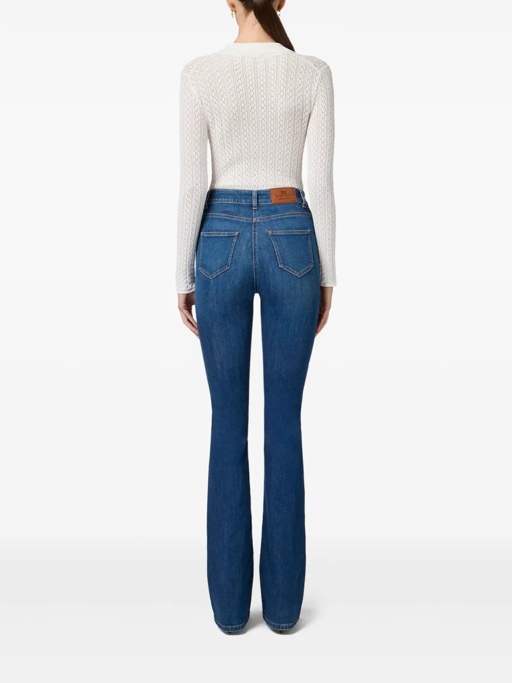 Flared jeans with bow detail