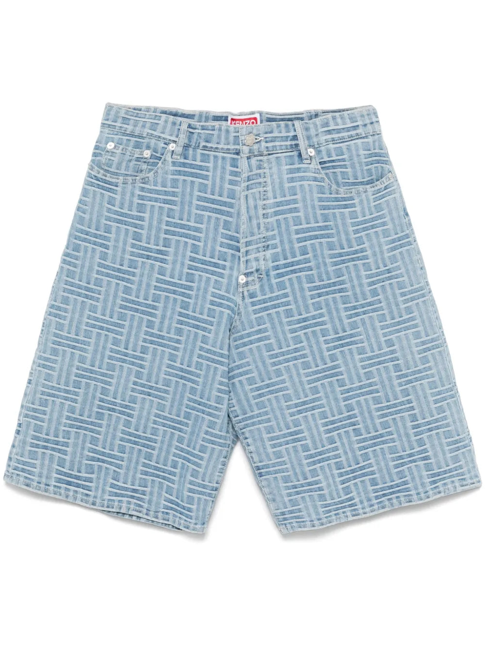Jeans-Shorts mit Webmuster