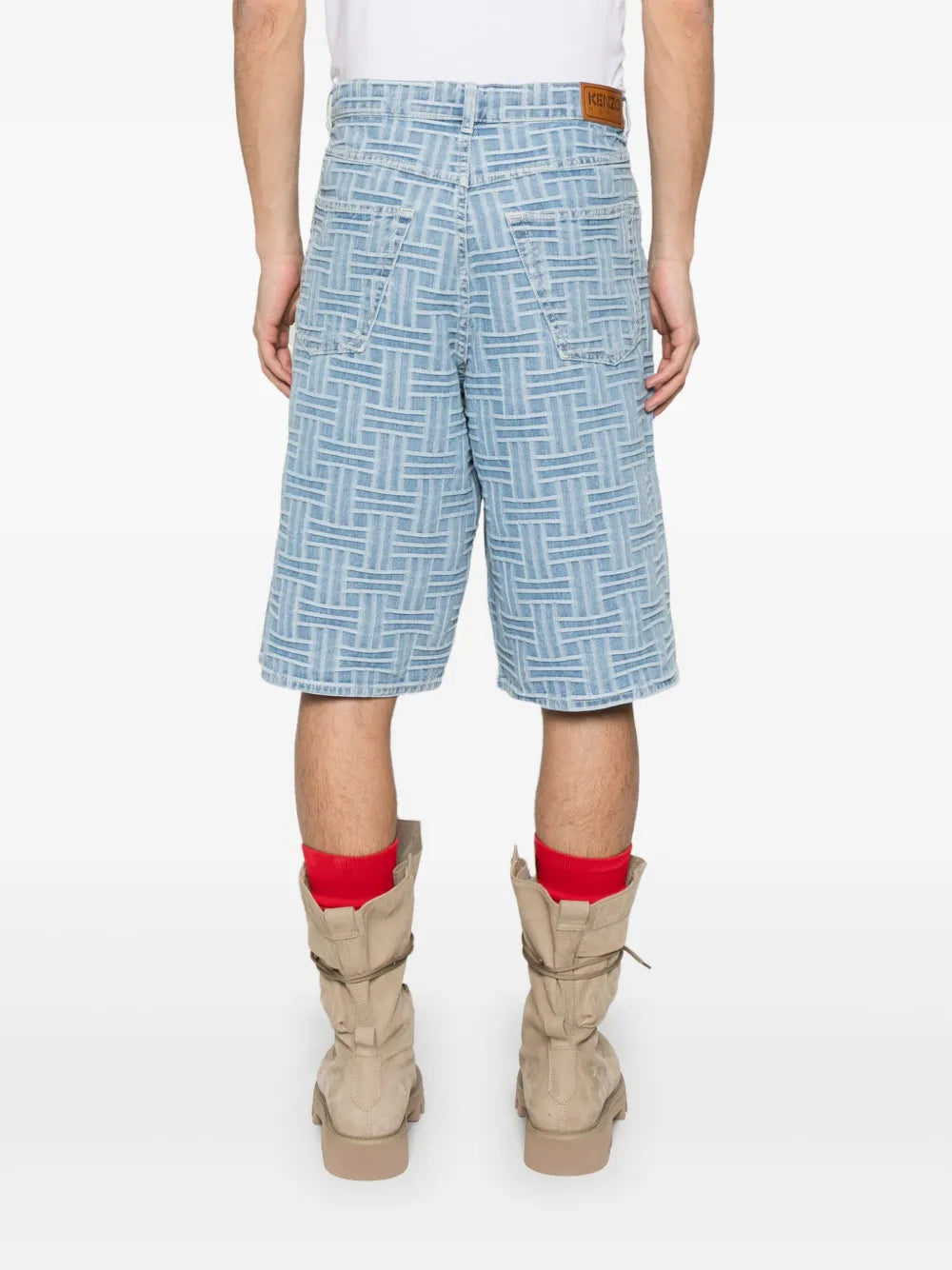 Jeans-Shorts mit Webmuster