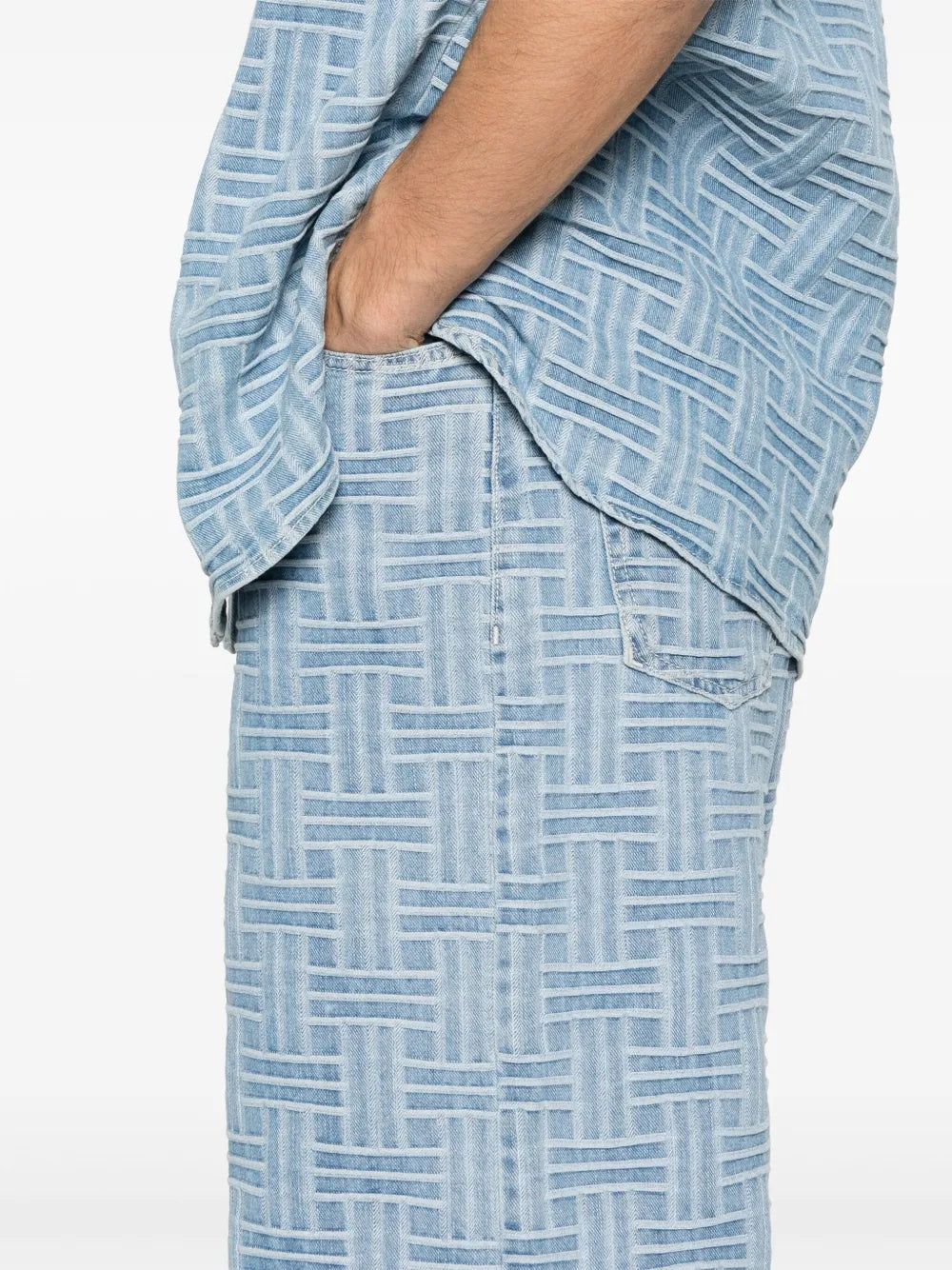 Jeans-Shorts mit Webmuster