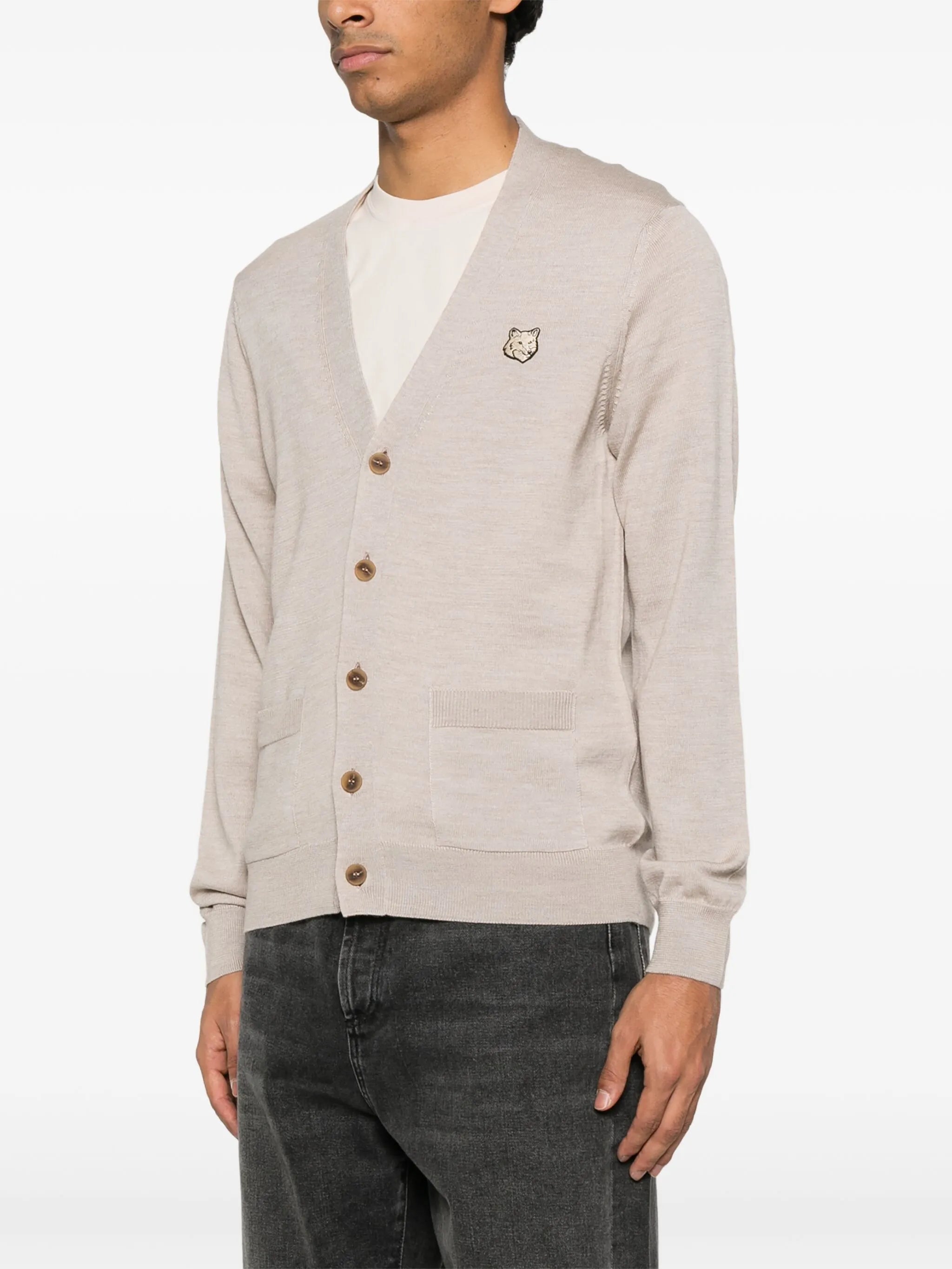 Bold Fox Head Patch Cardigan