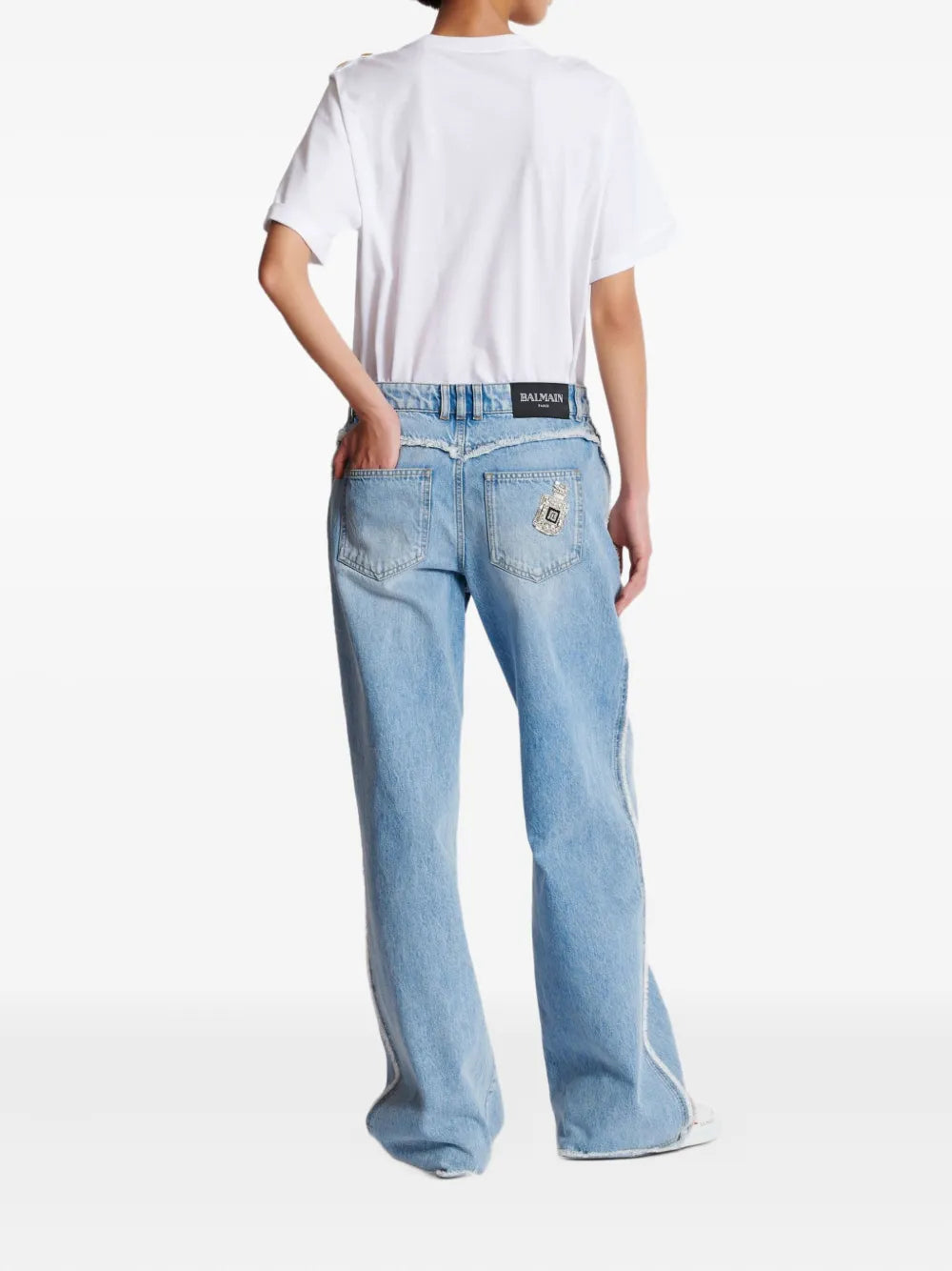Ausgefranste Straight-Leg-Jeans