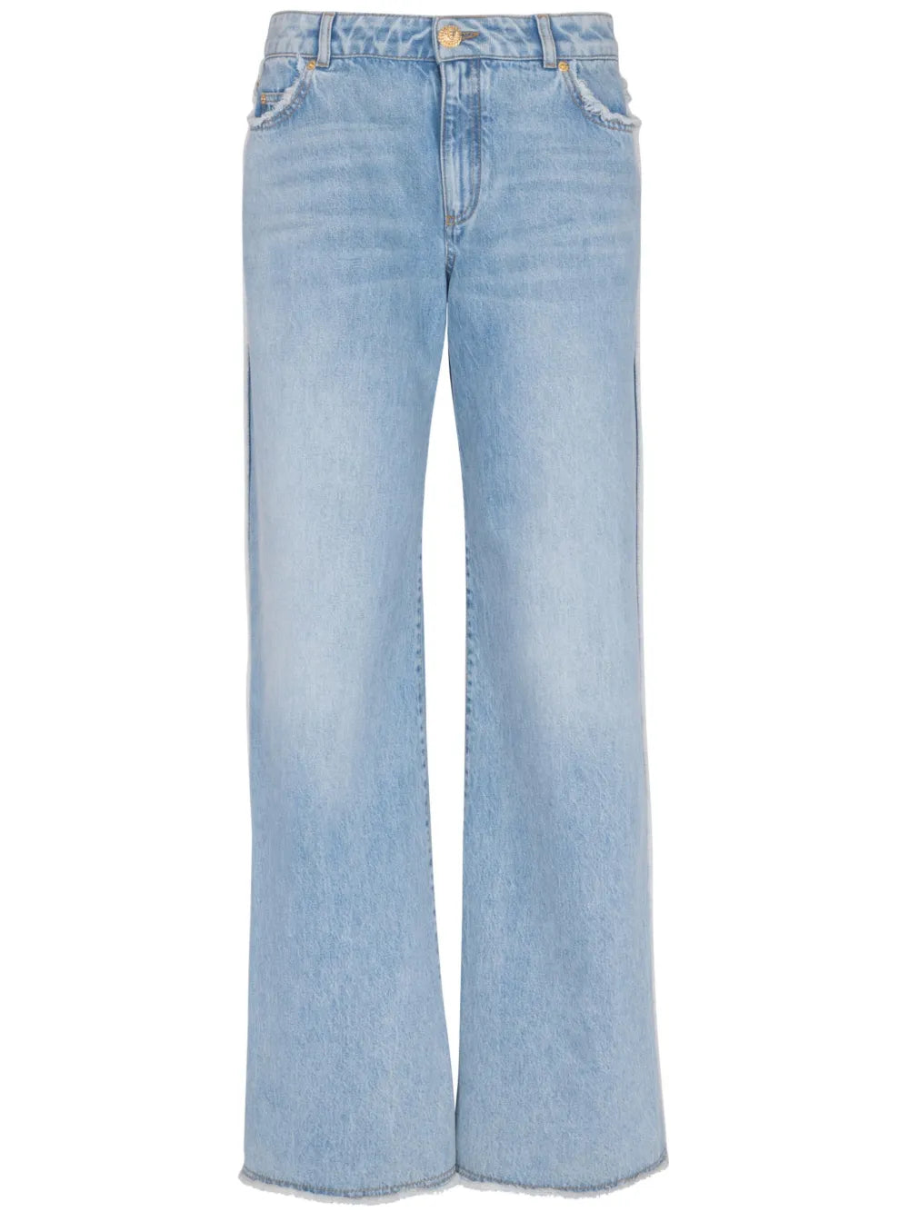 Ausgefranste Straight-Leg-Jeans