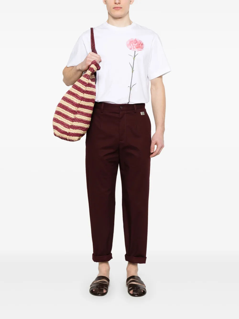 Chino pants with logo patch