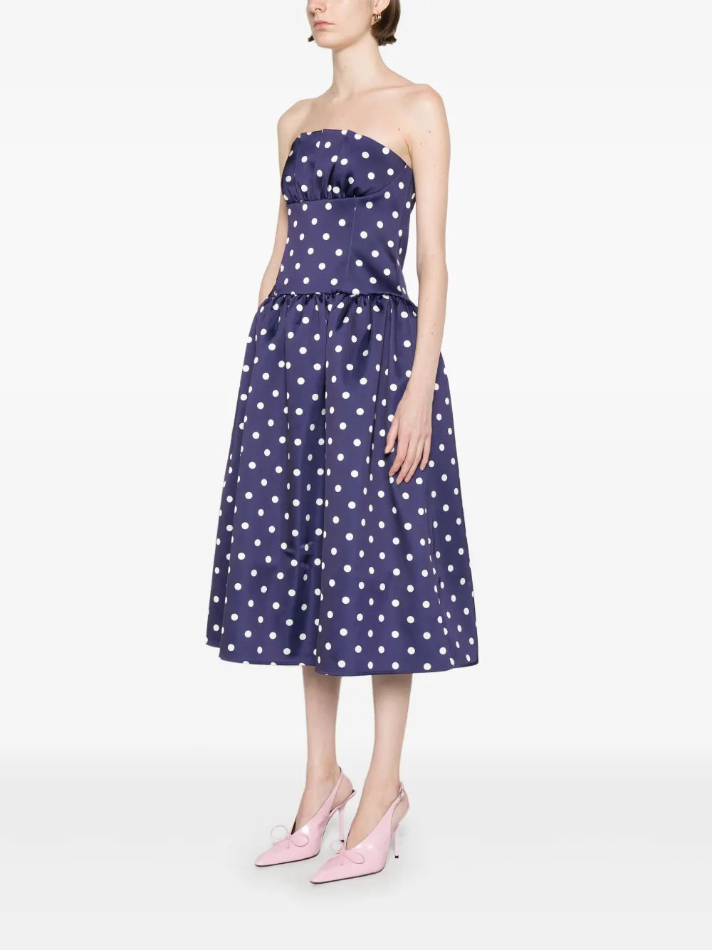 Midi dress with polka dots
