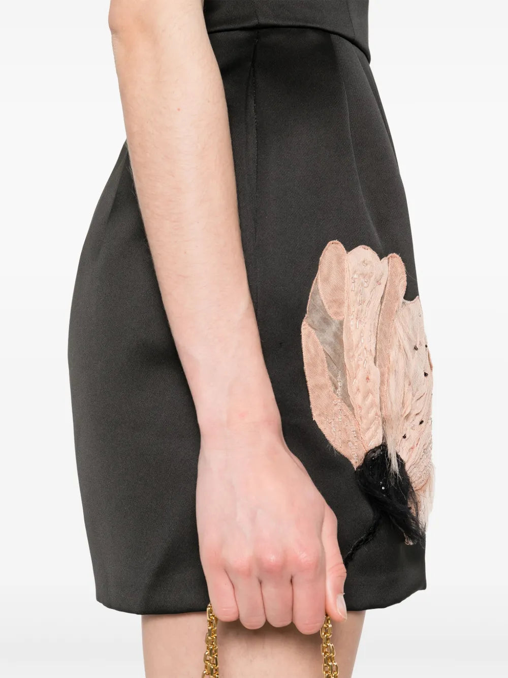 Minikleid mit Blumenstickerei