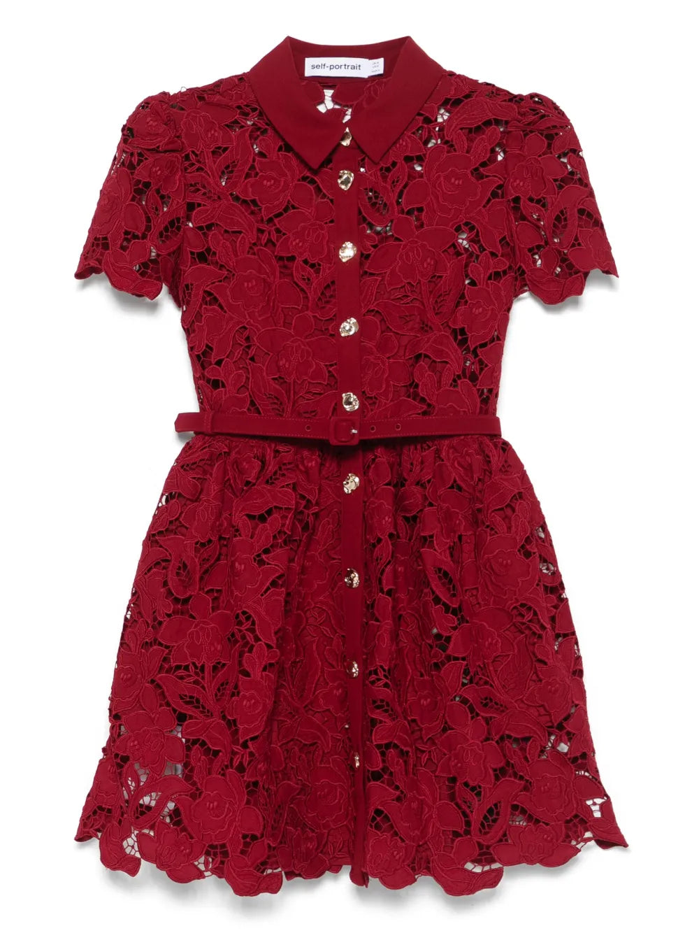 Mini dress made of lace with floral pattern