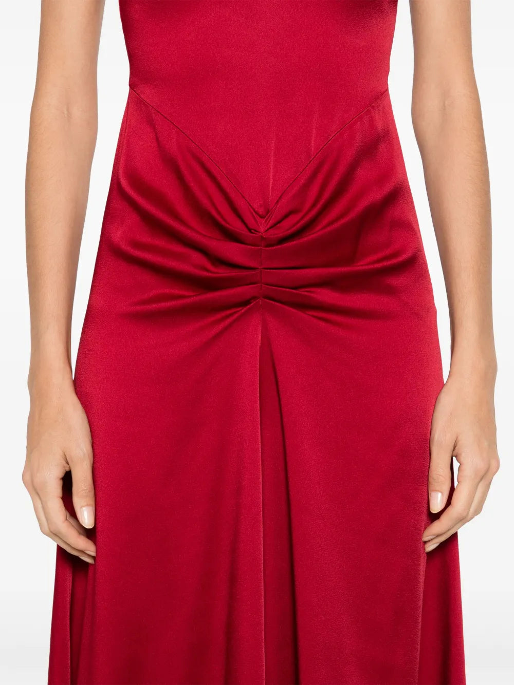 Drapiertes Midikleid aus Satin