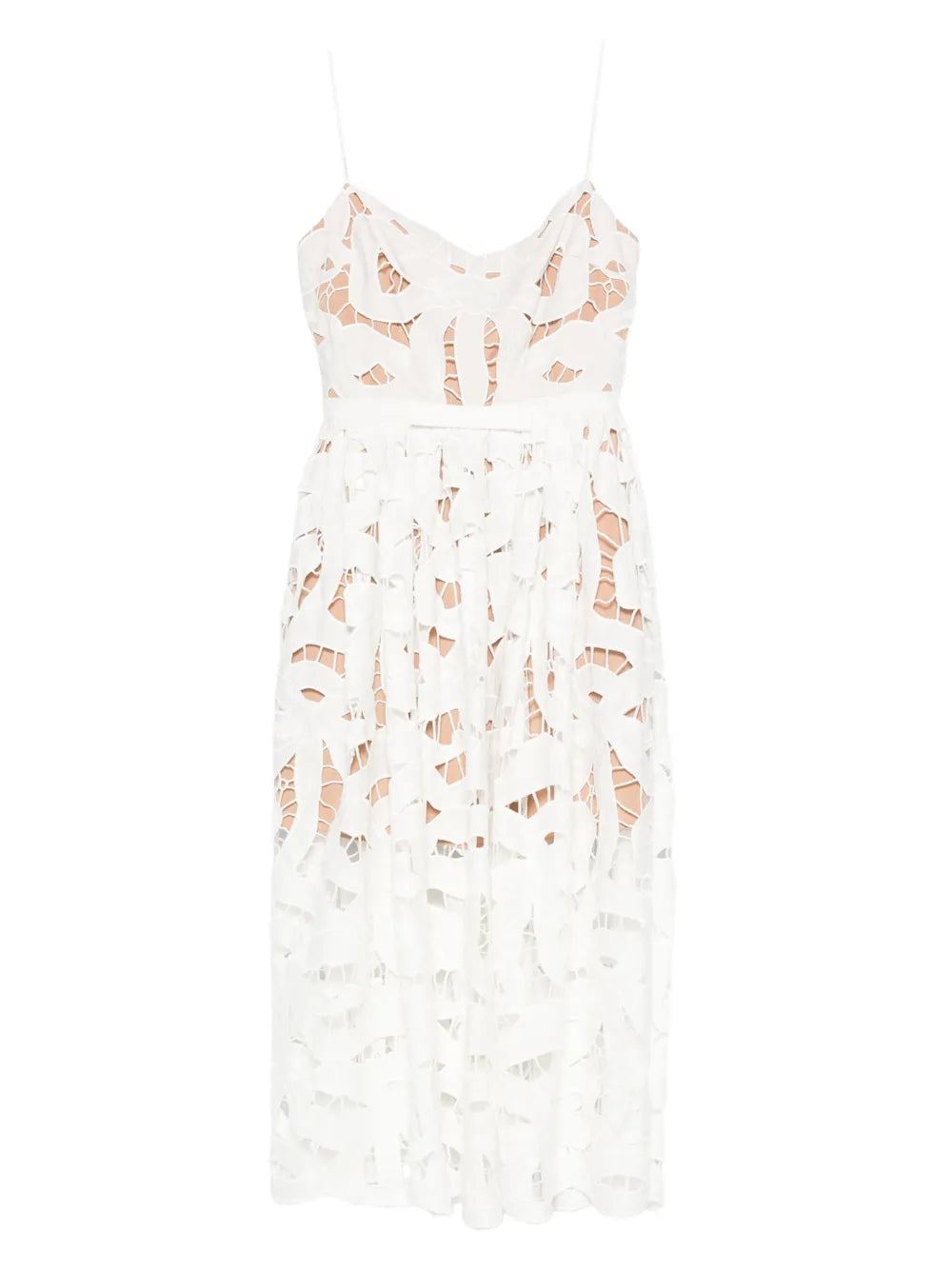 White midi dress made of floral lace