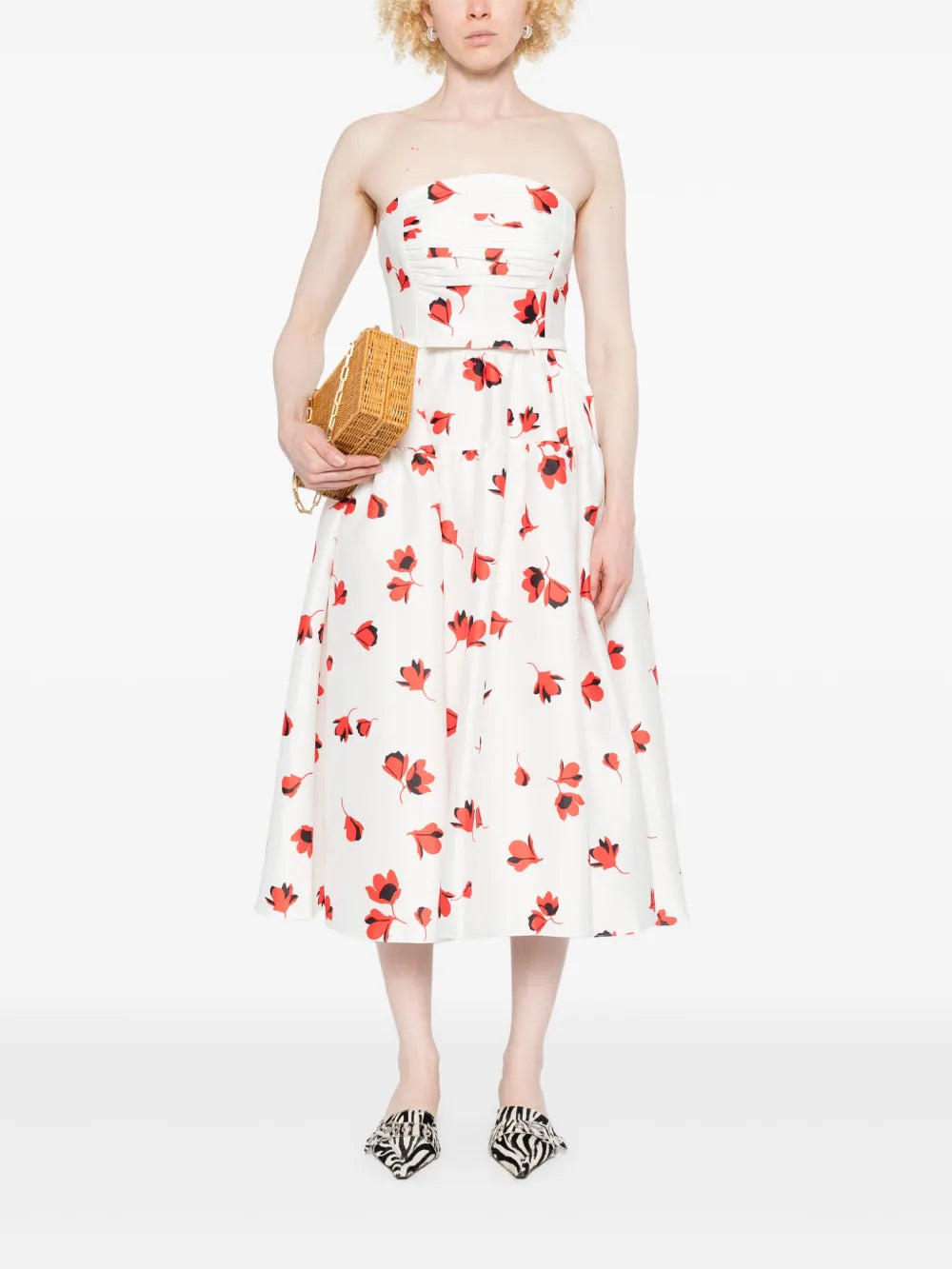 Dress made of taffeta with floral print