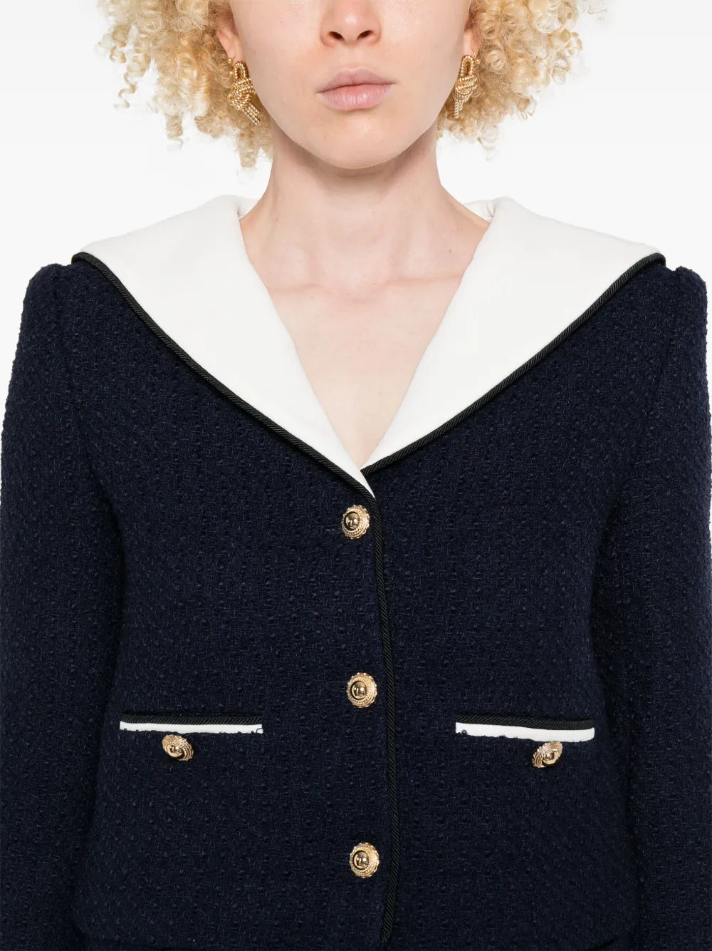 Bouclé-Jacke im Cropped-Design