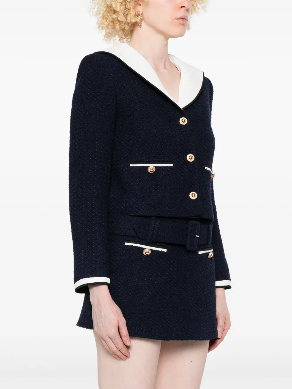 Bouclé-Jacke im Cropped-Design