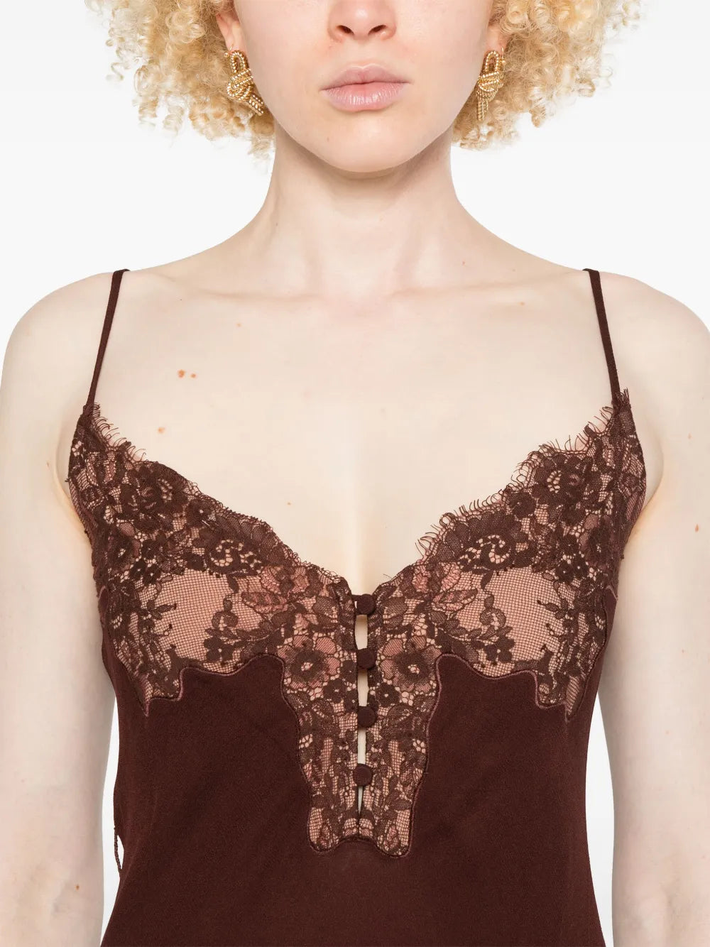 Dress with lace trim