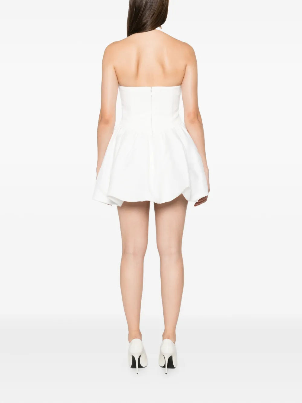 Ruched halter mini dress