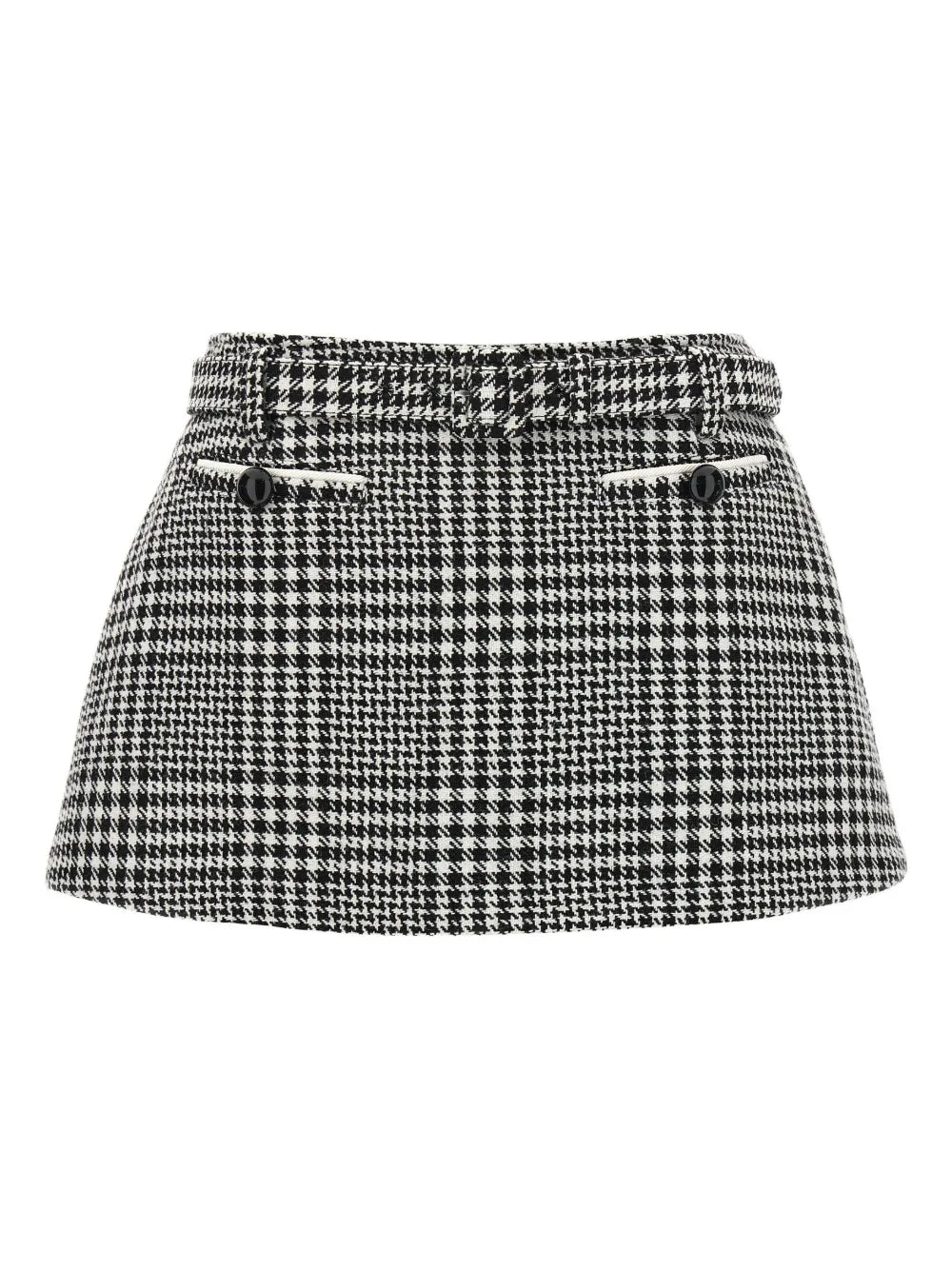 Bouclé culotte with houndstooth pattern