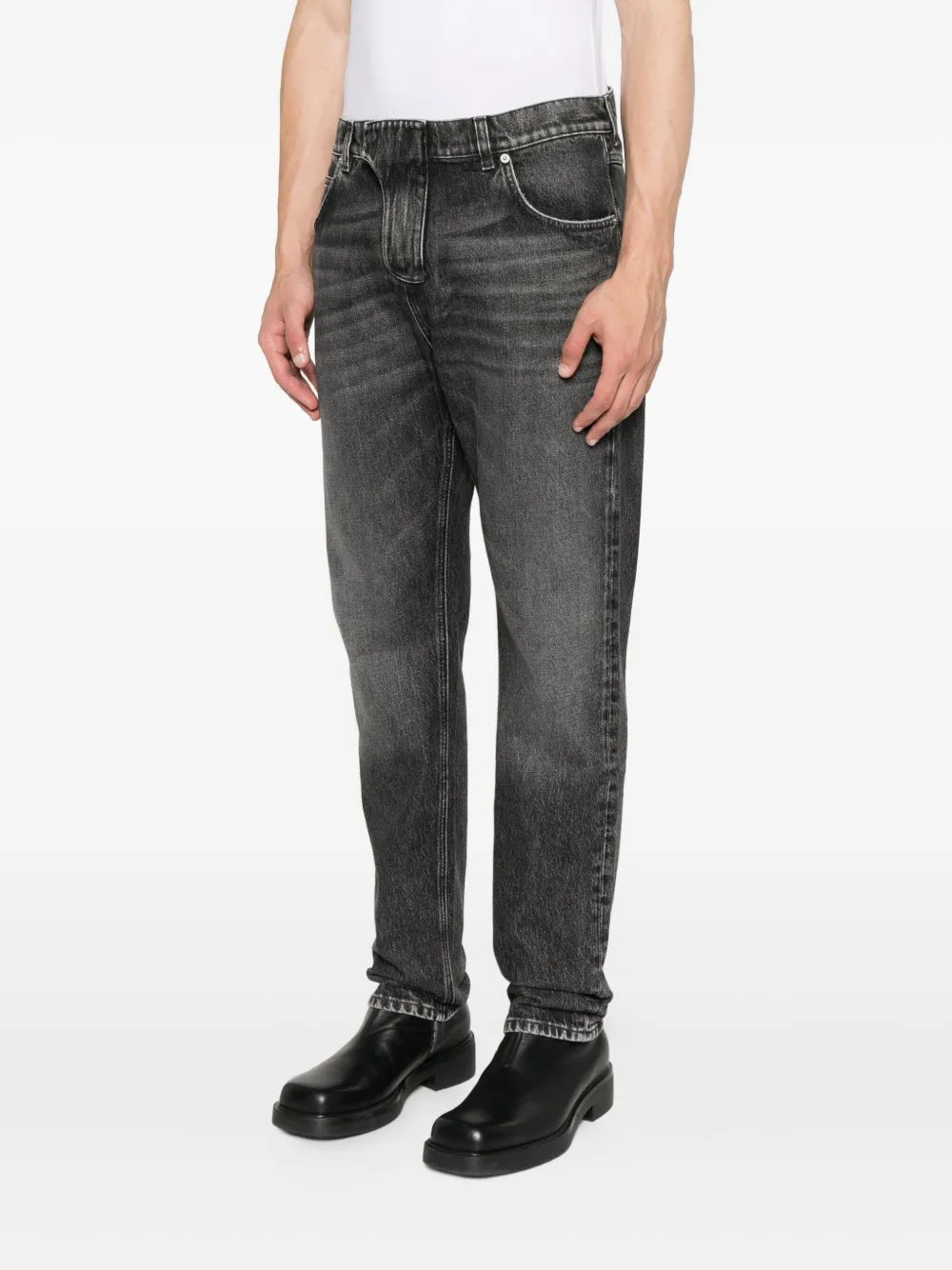 Jeans with logo patch