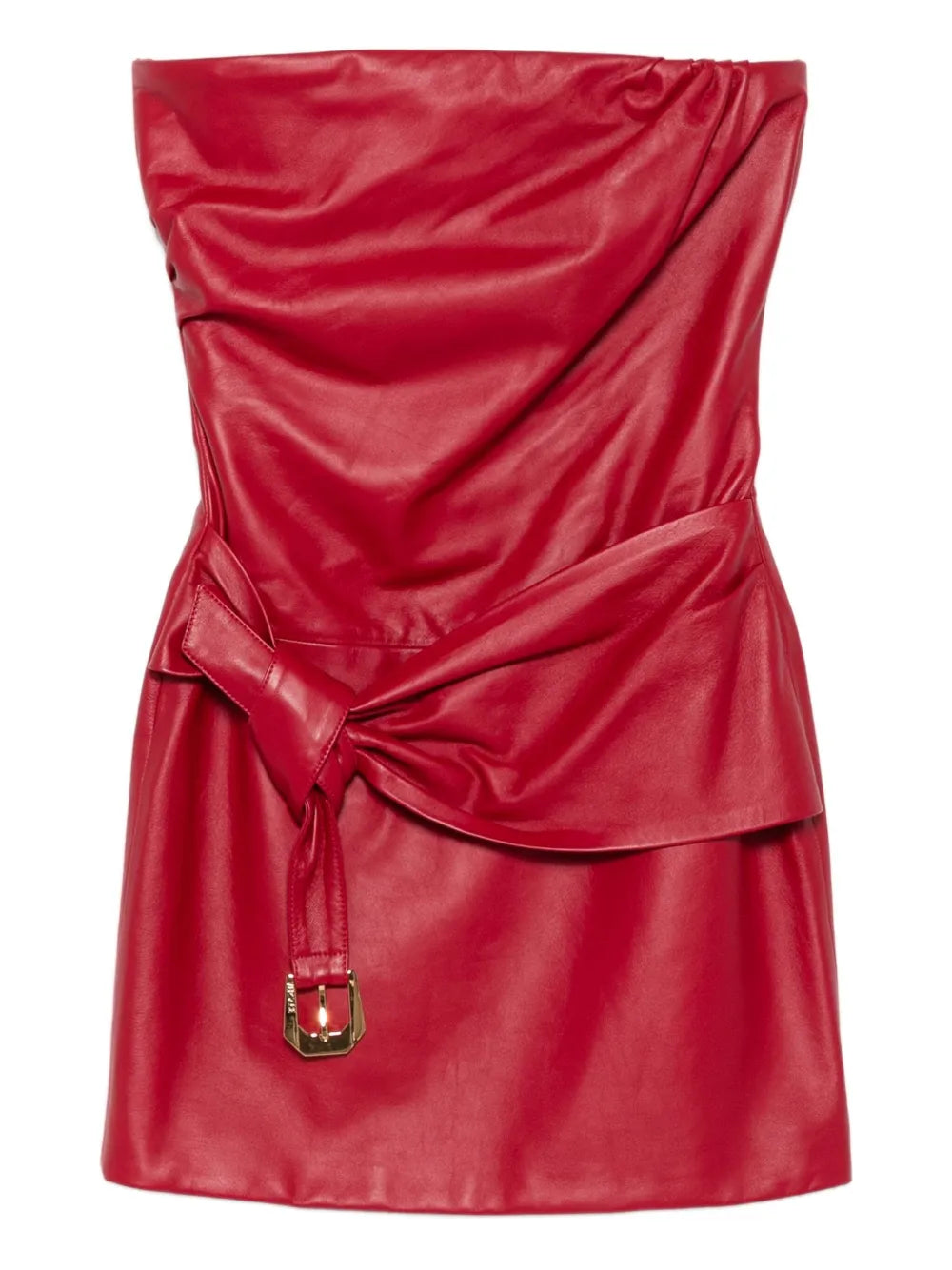Schulterfreies Minikleid mit Gürtel