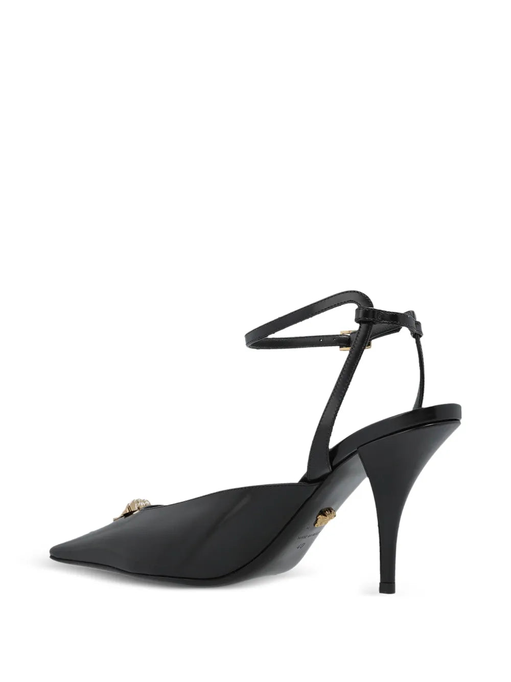 Lace pumps with Medusa embellishment 85 mm