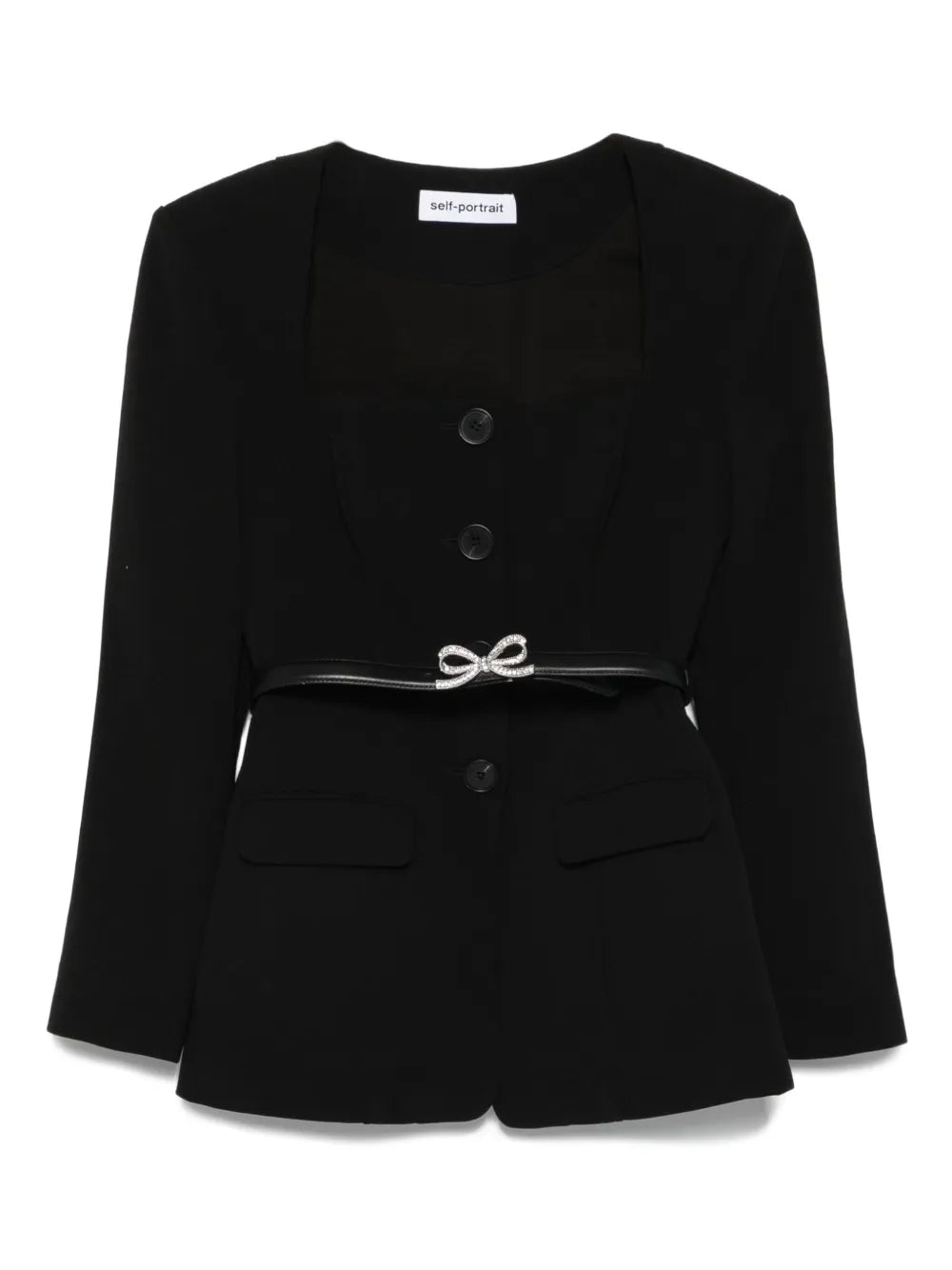 Jacket with bow decoration and belt