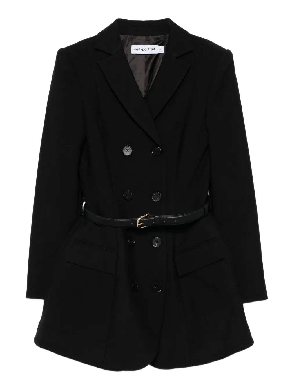 Two-row mini dress with belt