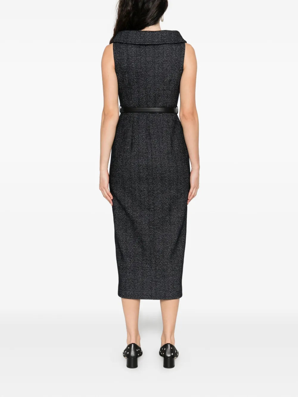 Double-breasted dress with belt