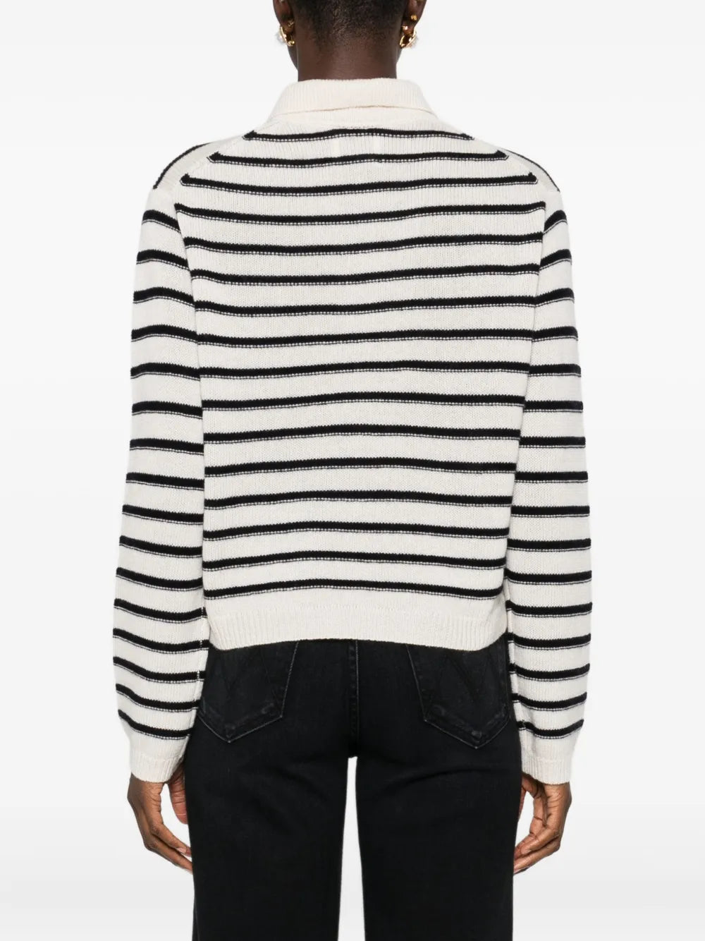 Striped polo sweater