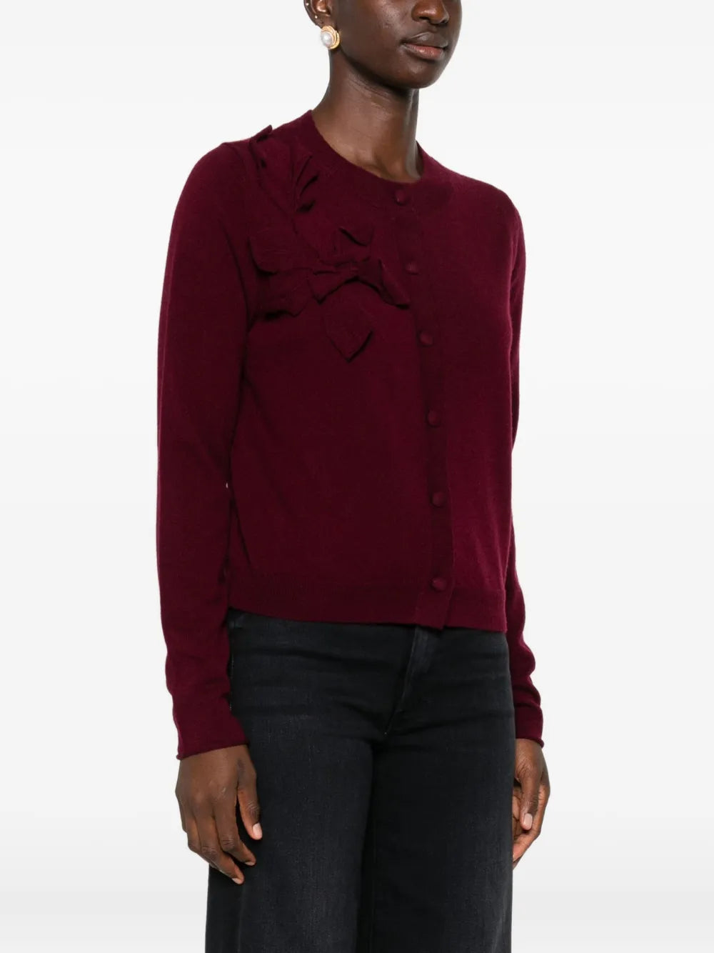 Cardigan with floral embellishment