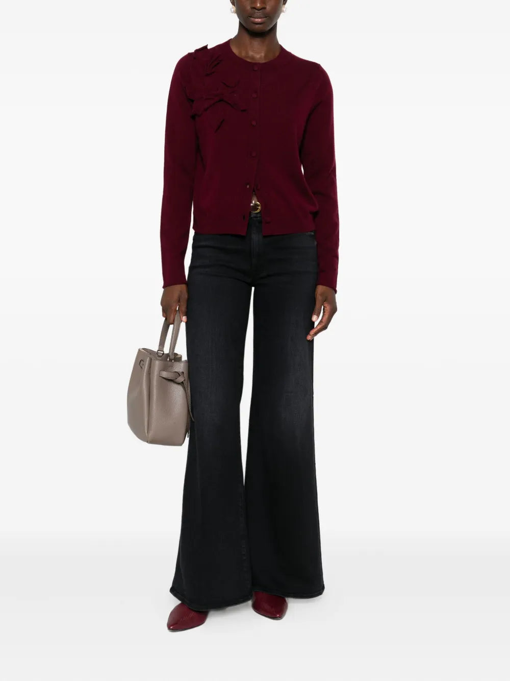 Cardigan with floral embellishment