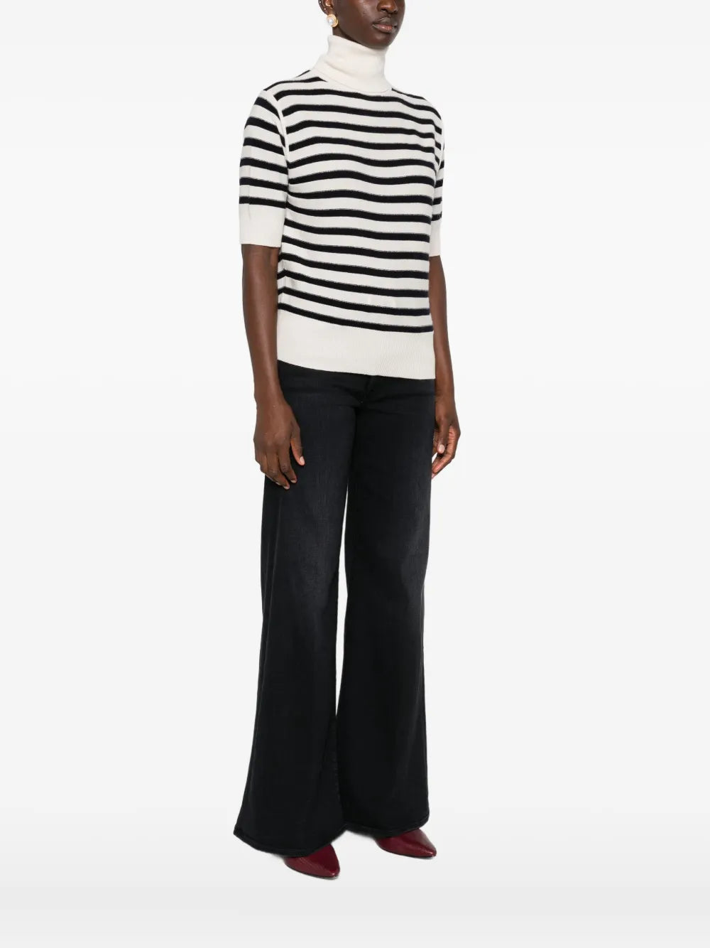 Striped turtleneck sweater