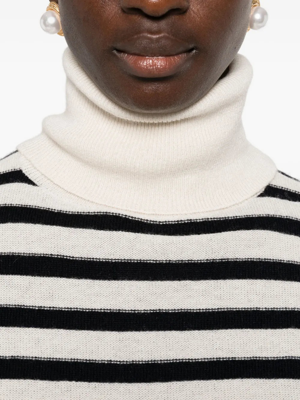 Striped turtleneck sweater