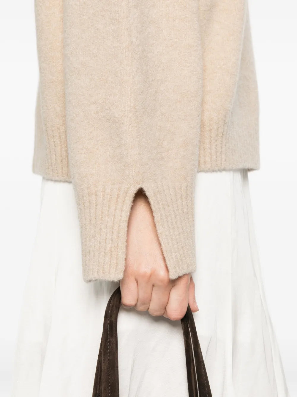 Sweater with stand-up collar