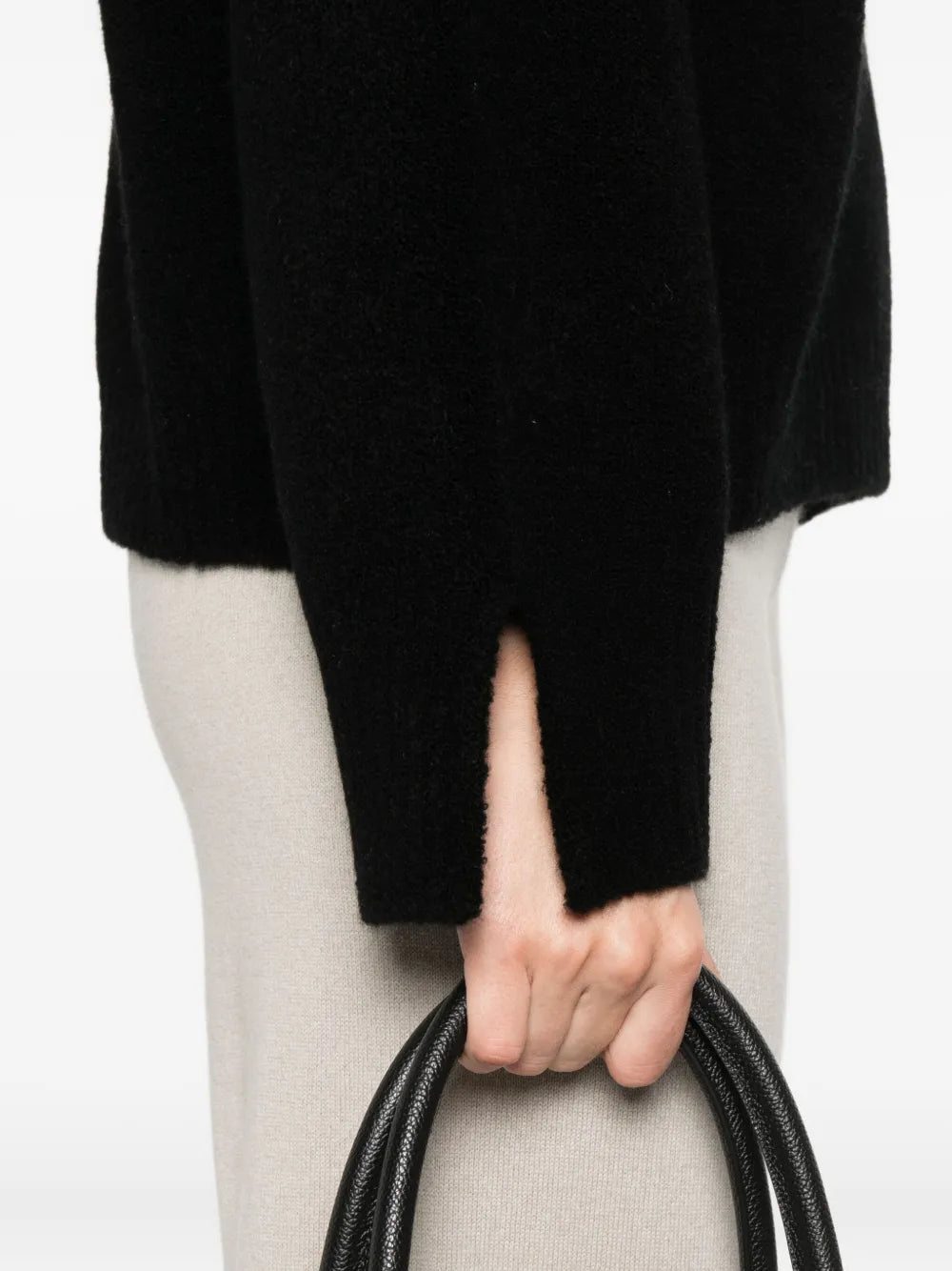 Sweater with stand-up collar