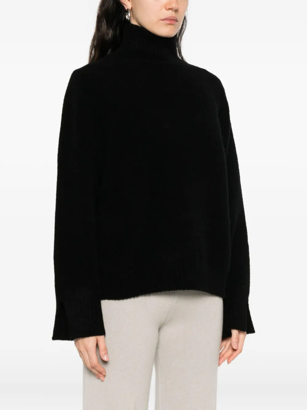 Sweater with stand-up collar