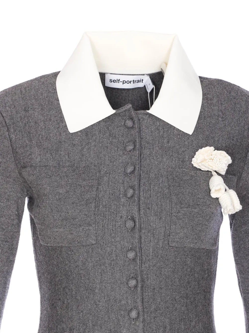 Mini dress with crochet flower decoration