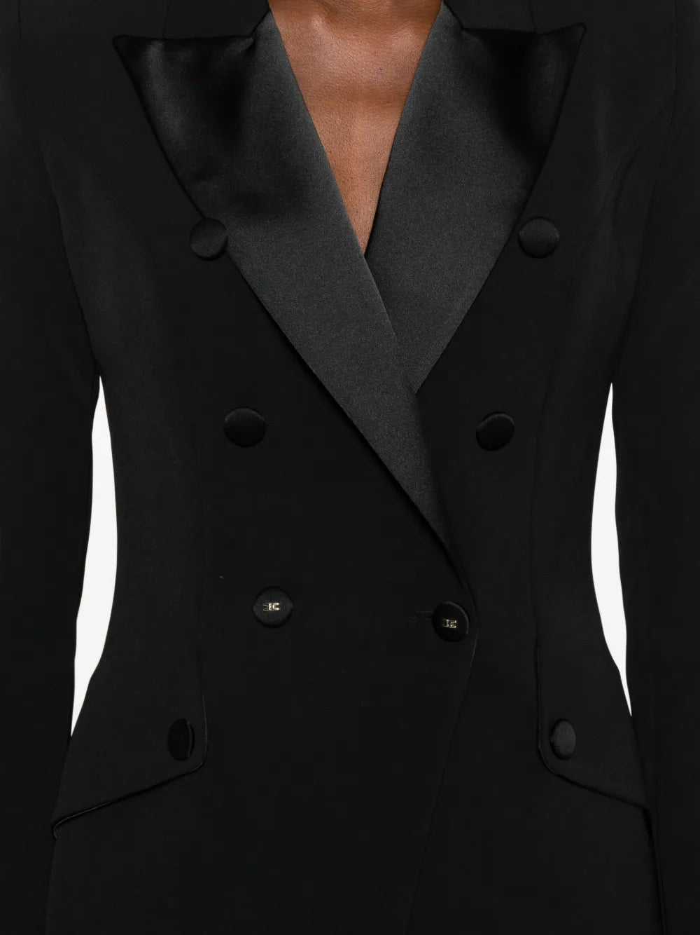 Doppelreihiges Minikleid mit Satinrevers