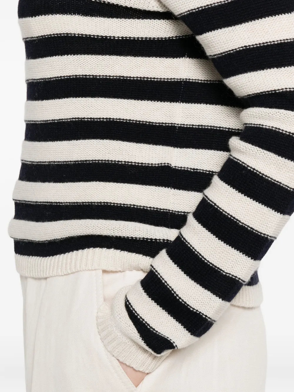 Striped turtleneck sweater