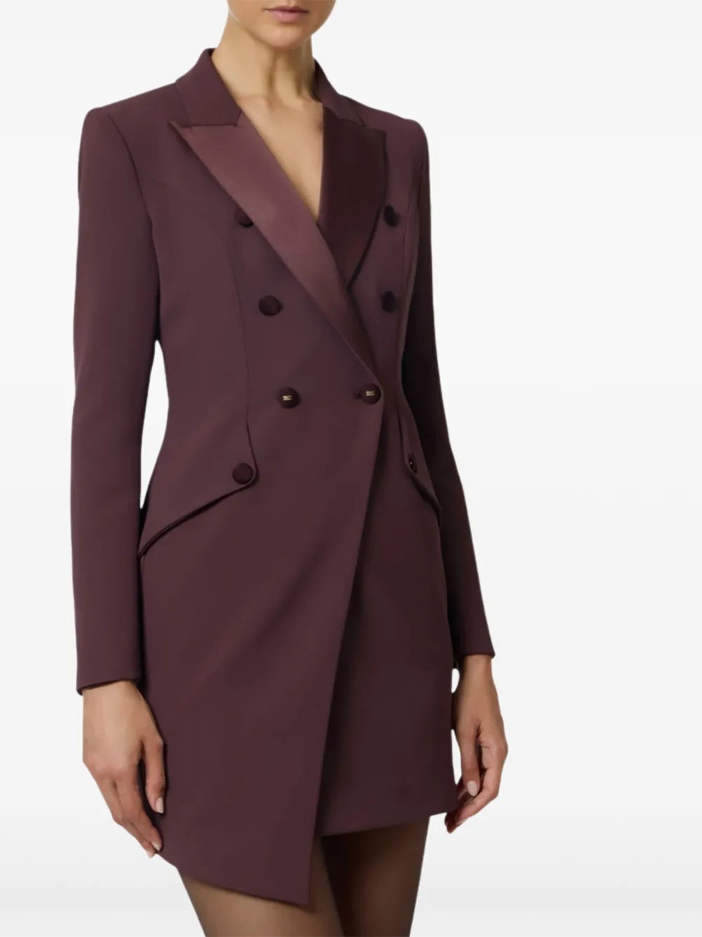 Doppelreihiges Minikleid mit Satinrevers