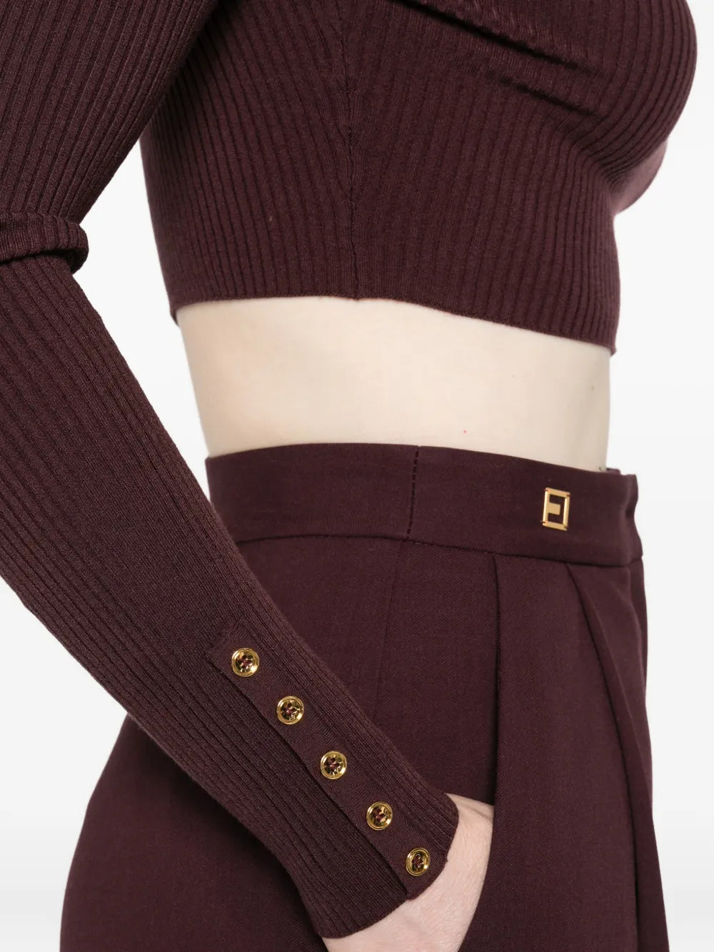 geripptes Crop-Top