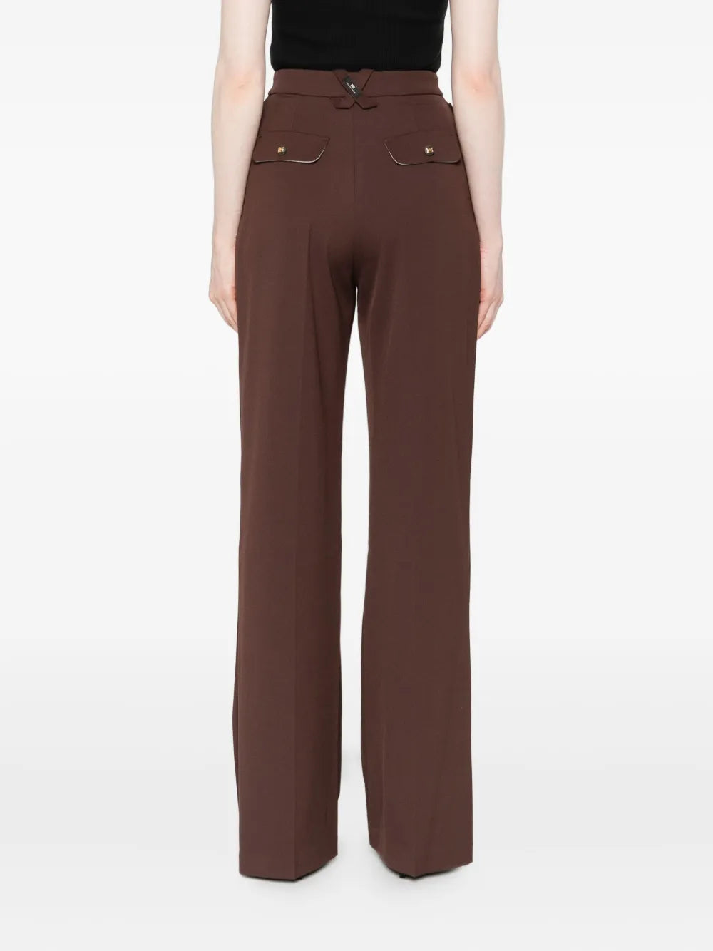 Bundfaltenhose mit Knopfdetail
