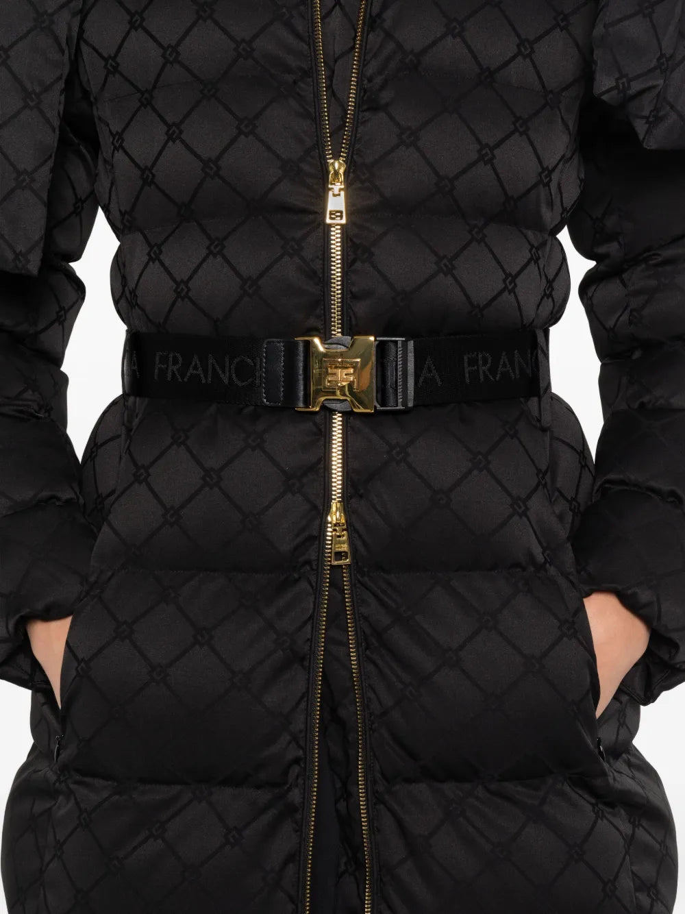 gesteppte Jacke mit Gürtel