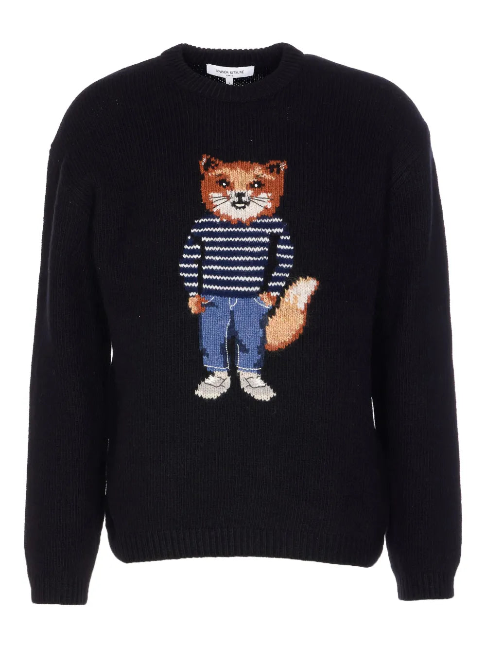 DRESSED FOX INTARSIA WOOL JUMPER
