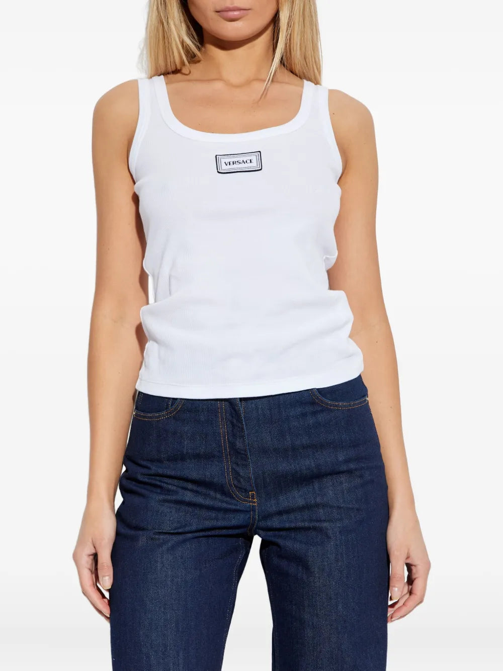 Tank top with logo patch