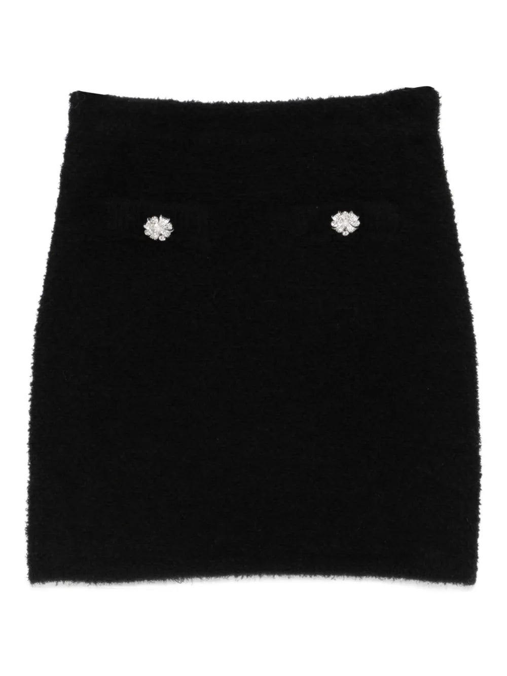 BLACK KNIT MINI SKIRT