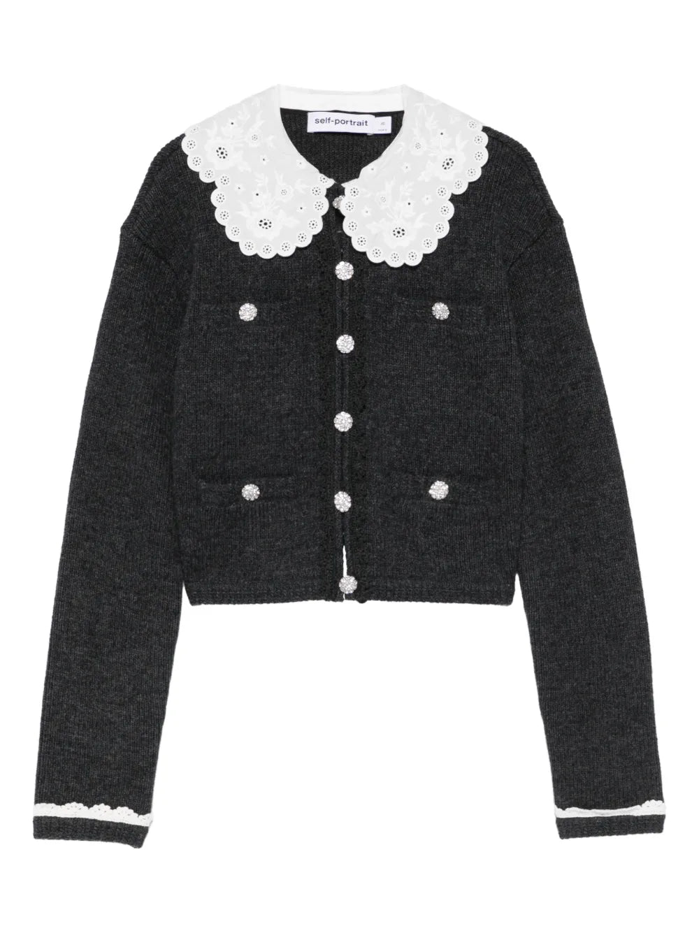 Cardigan with Lace Collar
