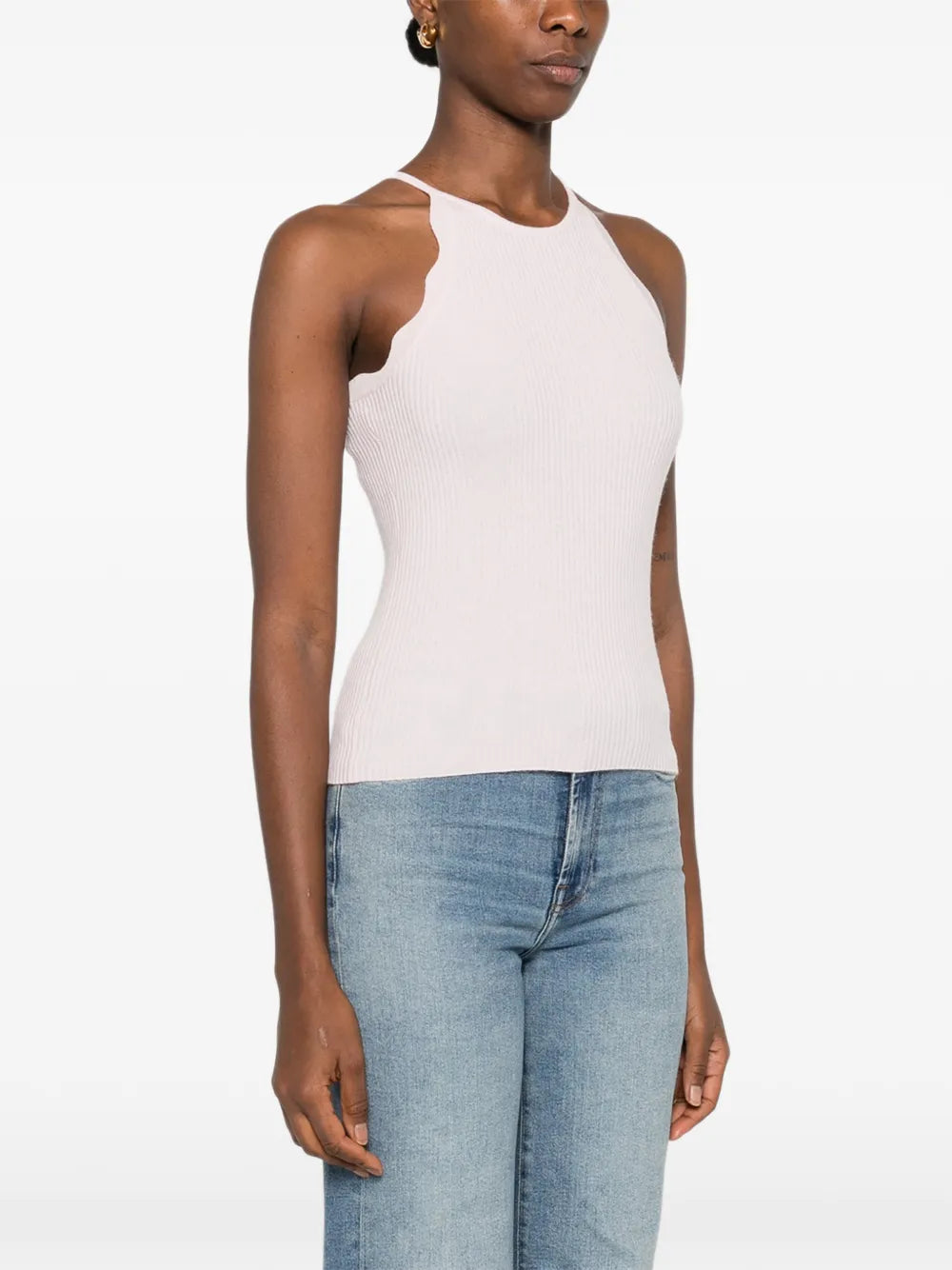 Tanktop mit Wellensaum