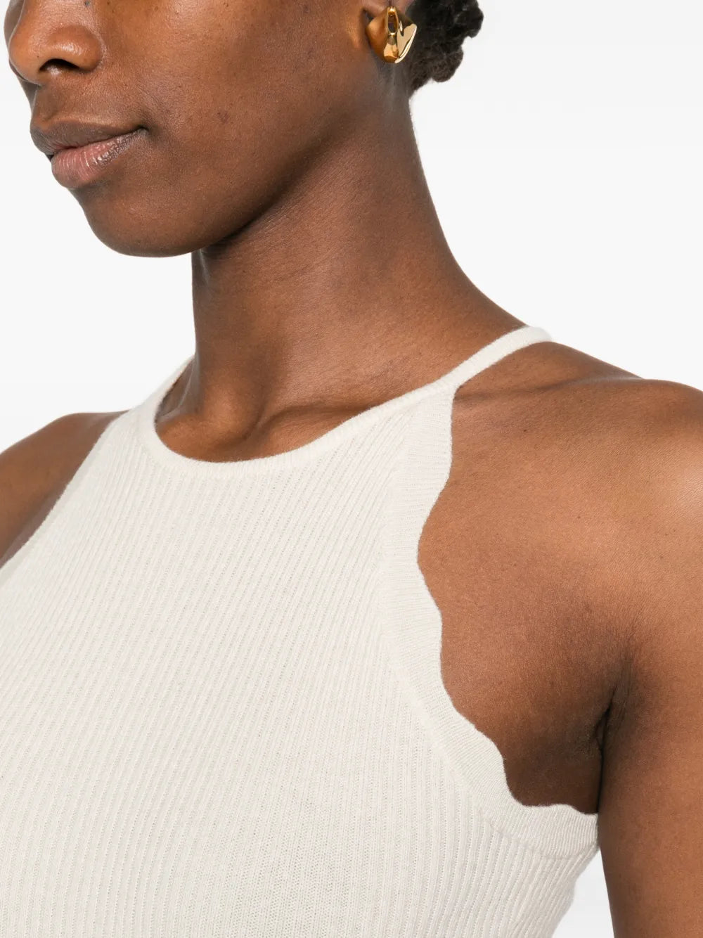 Tanktop mit Wellensaum